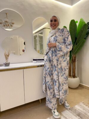 Printed Blue Suit – Two-Piece Set