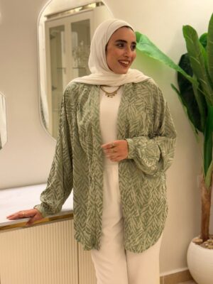 Satin Kimono Olive Green– One Size