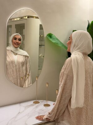 Satin Kimono – Printed Beige